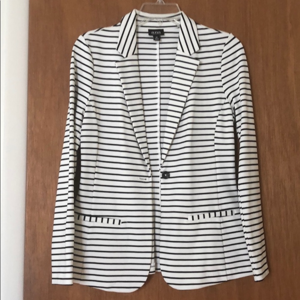 a.n.a. Black & White Striped Blazer NWOT